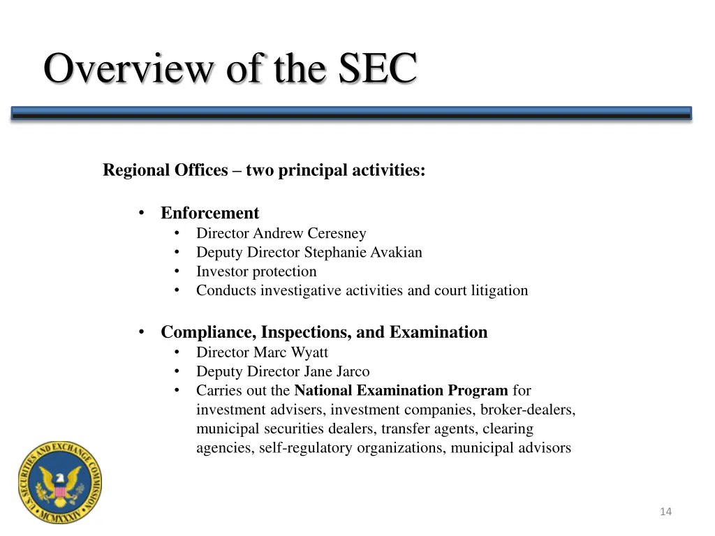 overview of the sec 7
