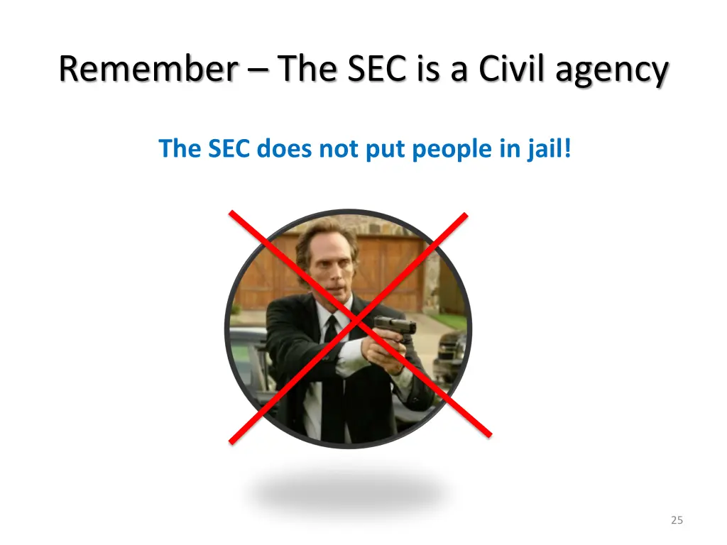 remember the sec is a civil agency
