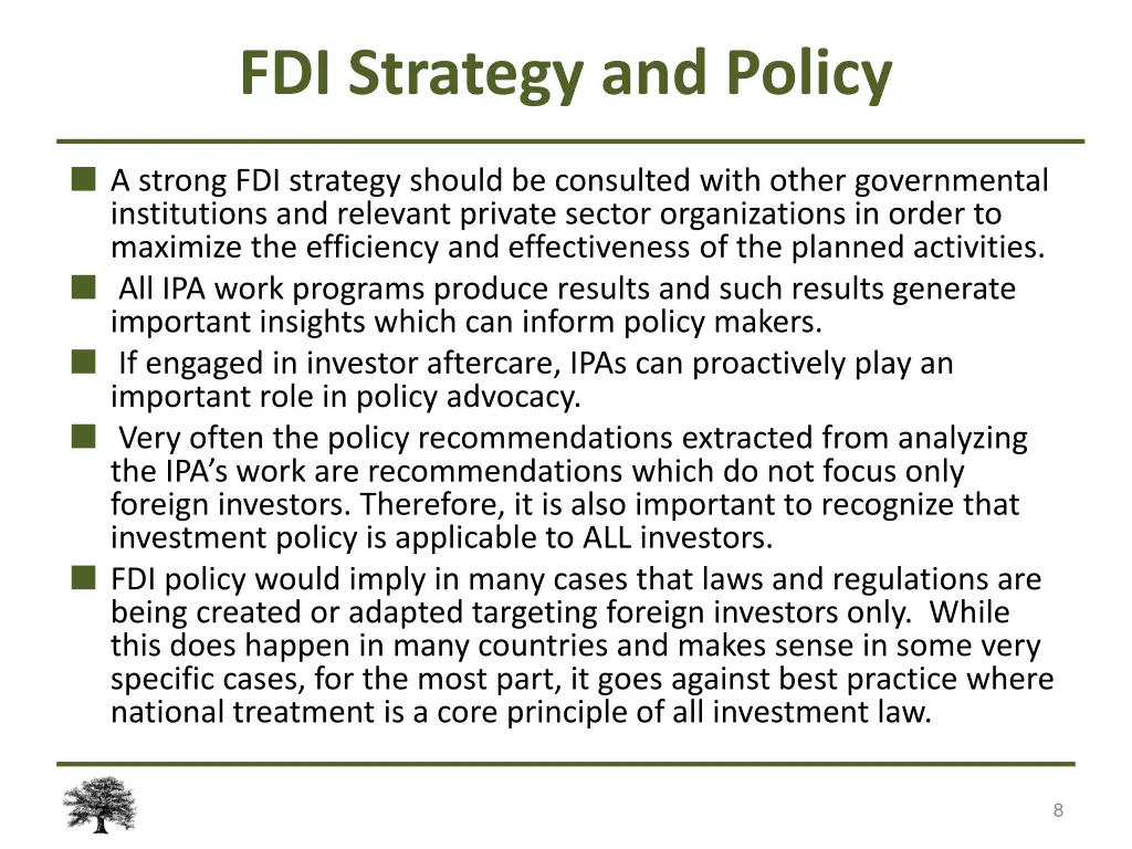 fdi strategy and policy