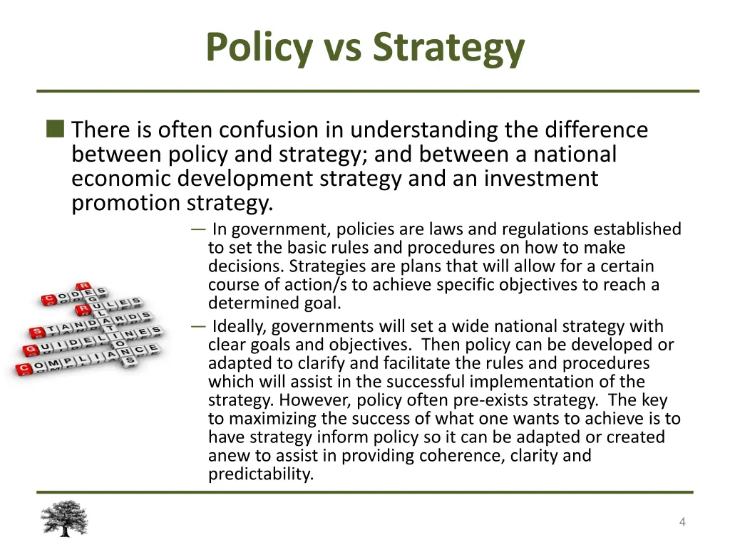 policy vs strategy