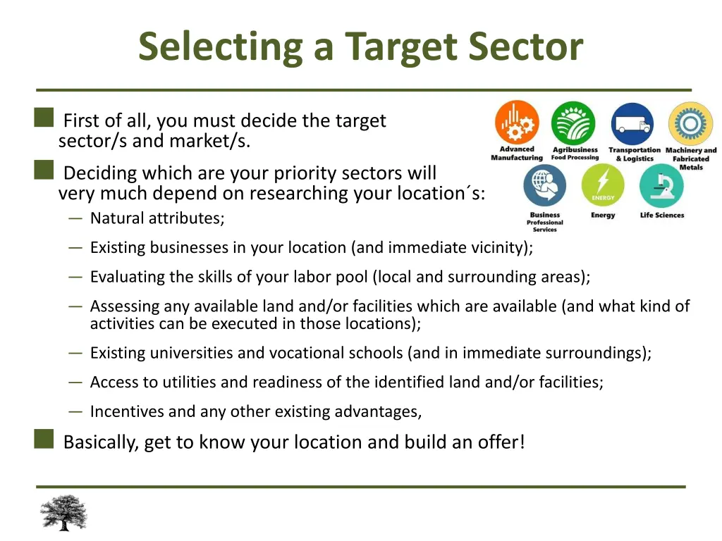 selecting a target sector first of all you must