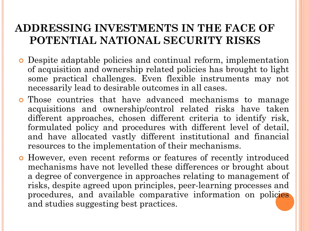 addressing investments in the face of potential 1