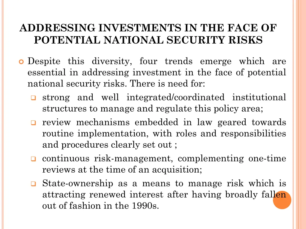 addressing investments in the face of potential 2