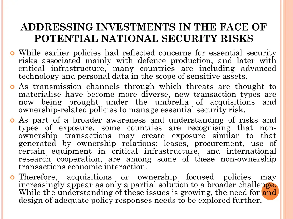 addressing investments in the face of potential 3