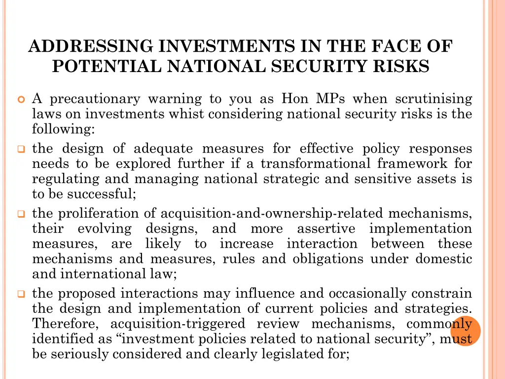 addressing investments in the face of potential 4