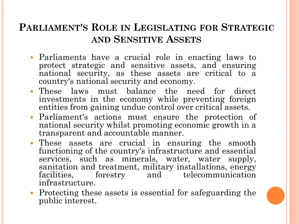 p arliament s r ole in l egislating 1