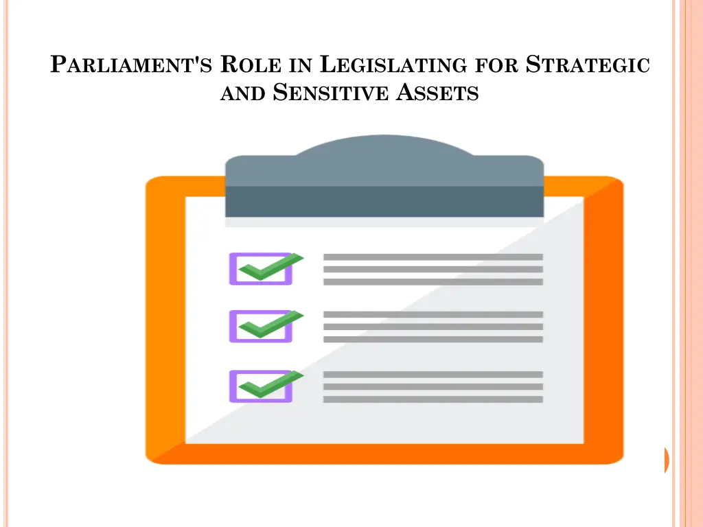 p arliament s r ole in l egislating
