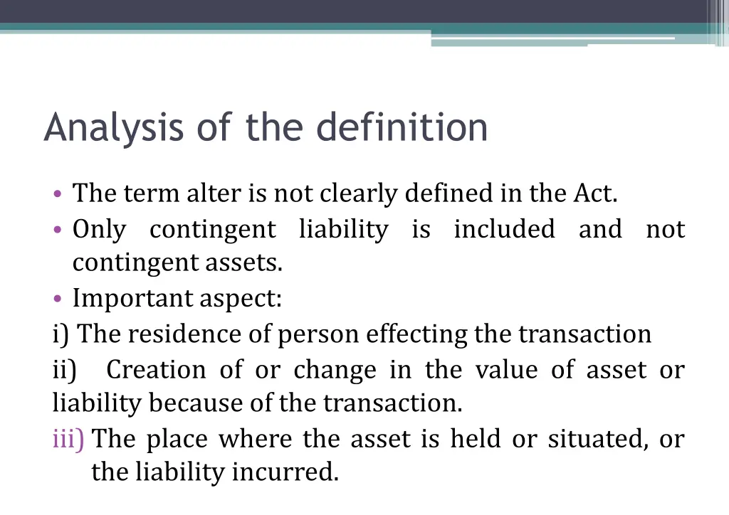 analysis of the definition