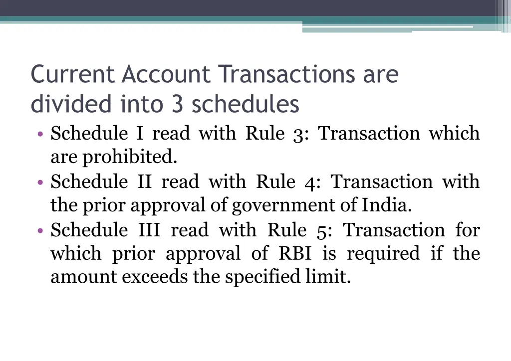 current account transactions are divided into