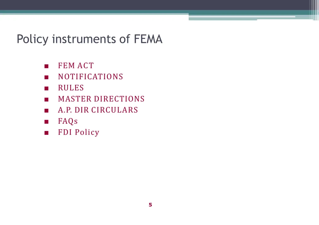 policy instruments of fema