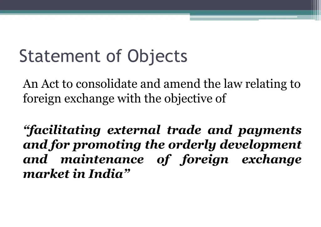 statement of objects