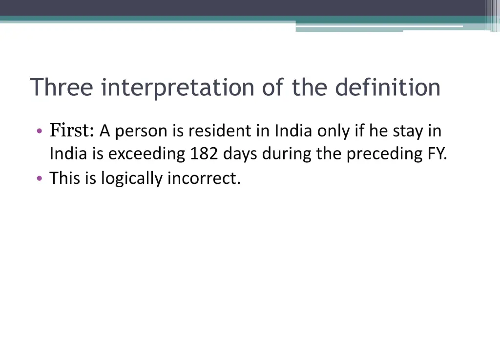three interpretation of the definition