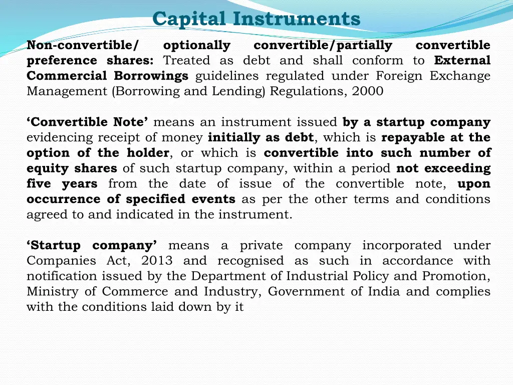 capital instruments