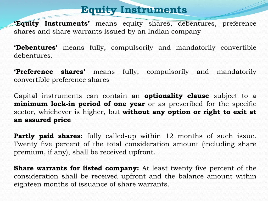 equity instruments