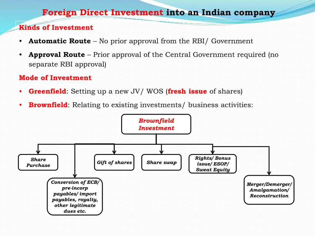 foreign direct investment into an indian company