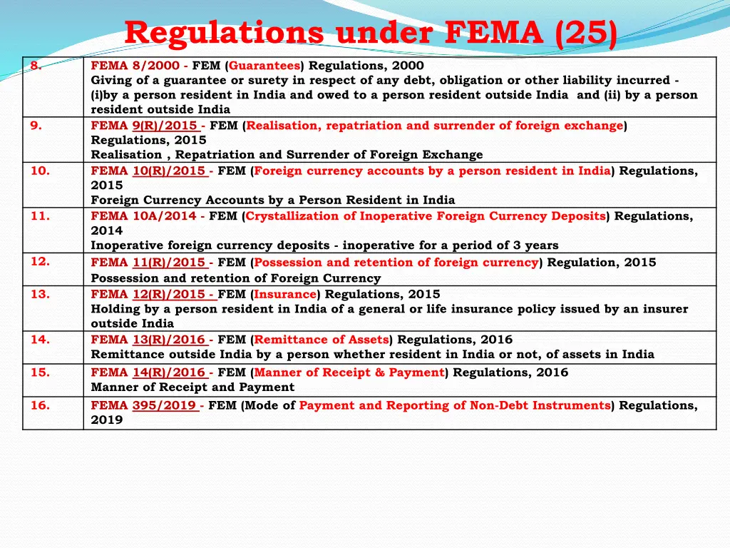 regulations under fema 25