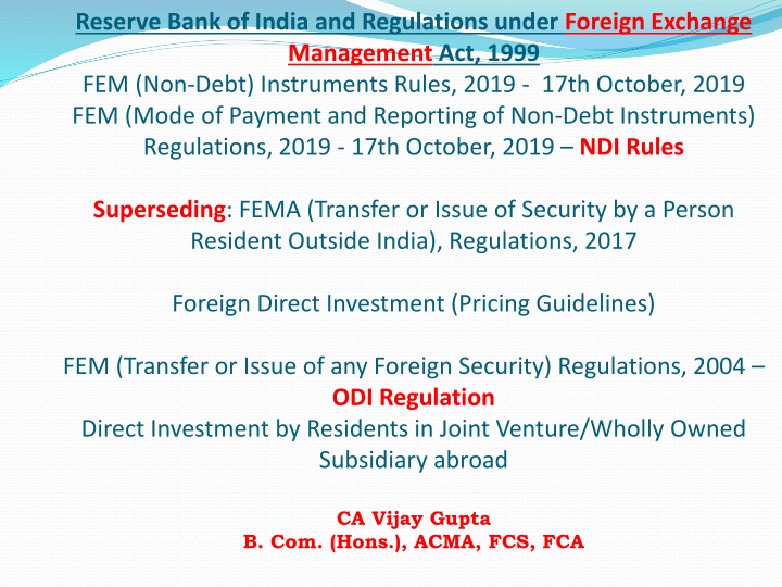 reserve bank of india and regulations under