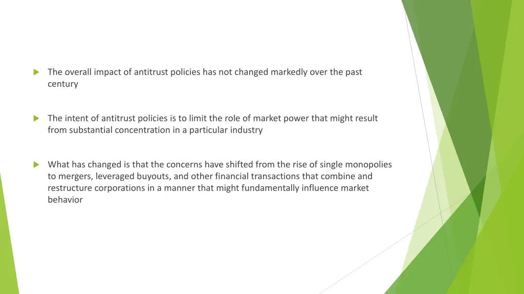the overall impact of antitrust policies