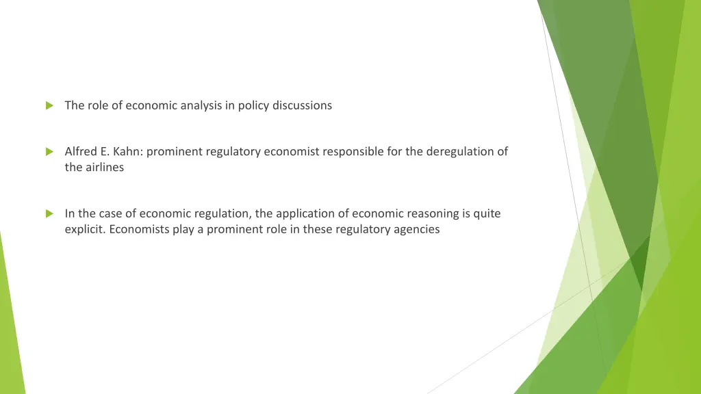 the role of economic analysis in policy