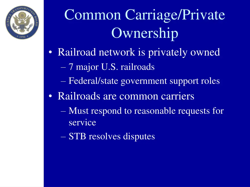 common carriage private ownership railroad