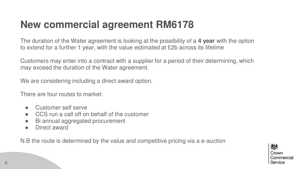 new commercial agreement rm6178