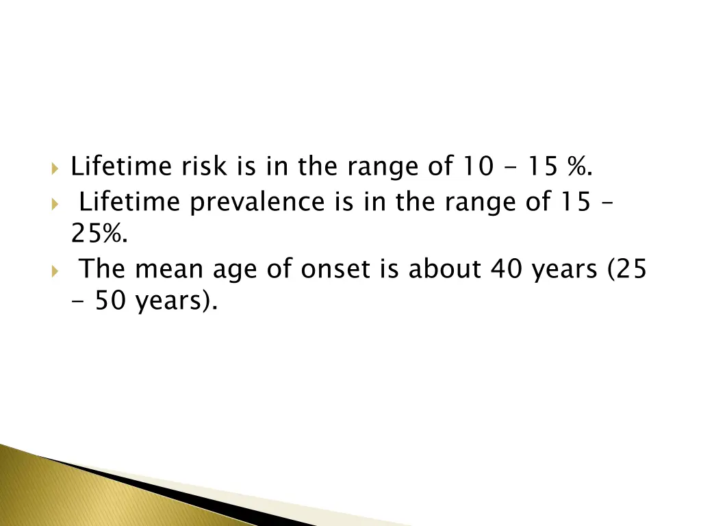 lifetime risk is in the range of 10 15 lifetime