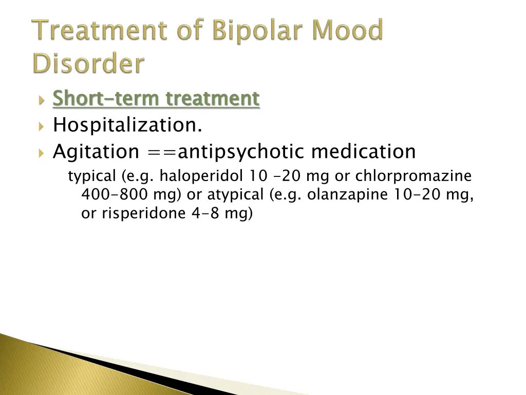 short hospitalization agitation antipsychotic