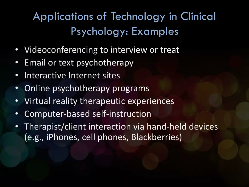 applications of technology in clinical psychology