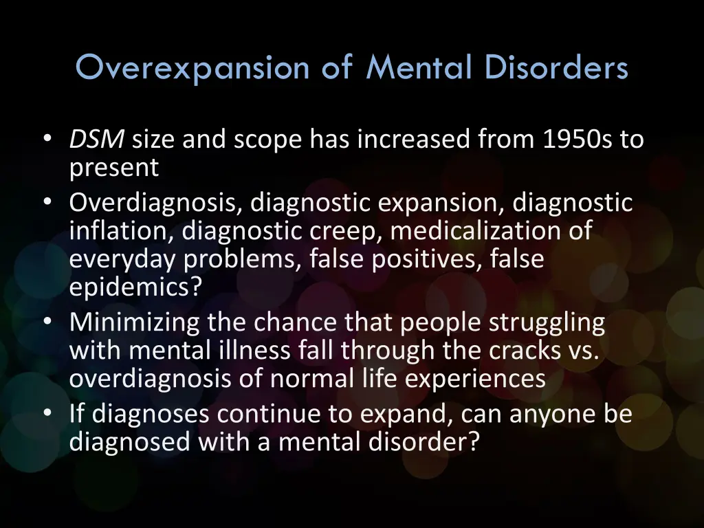 overexpansion of mental disorders