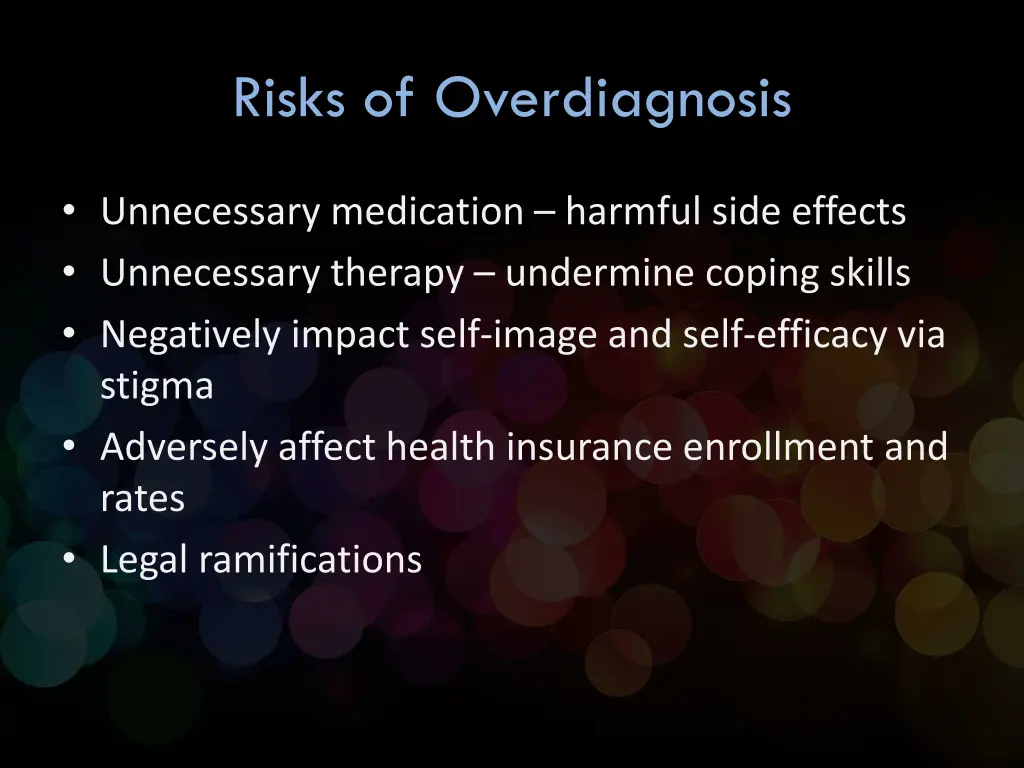 risks of overdiagnosis