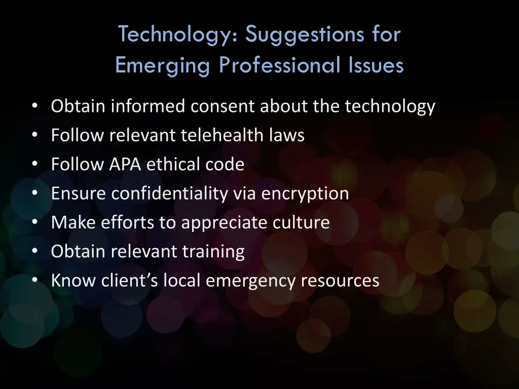 technology suggestions for emerging professional