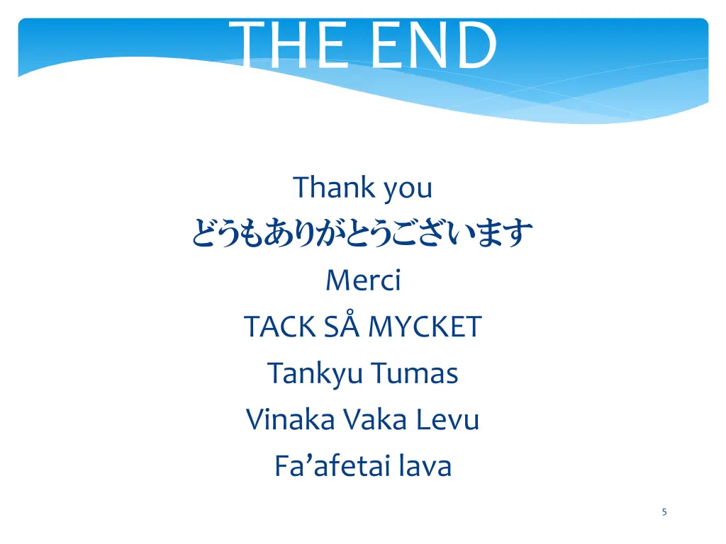 the end