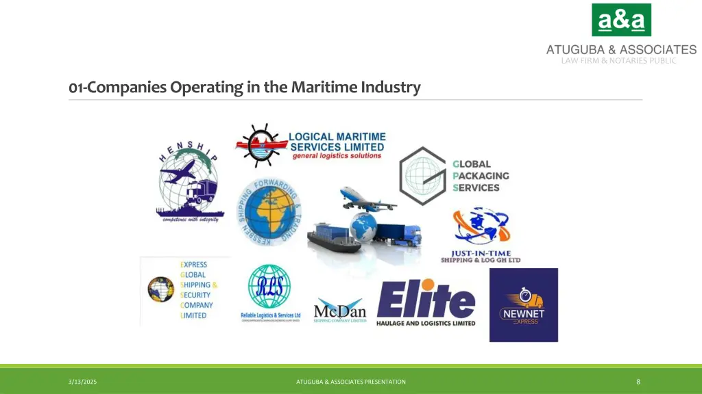 01 companies operating in the maritime industry