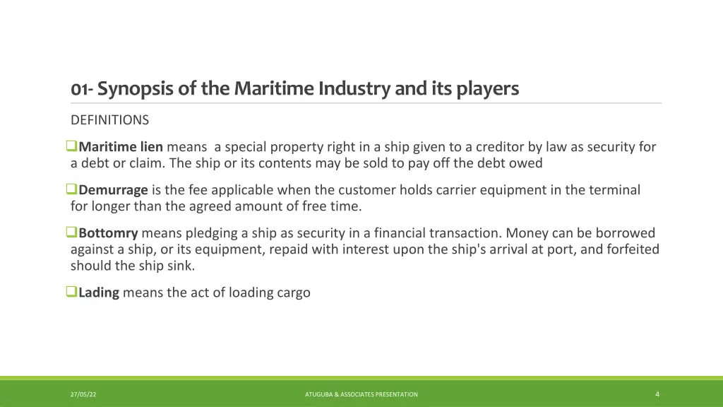 01 synopsis of the maritime industry 1
