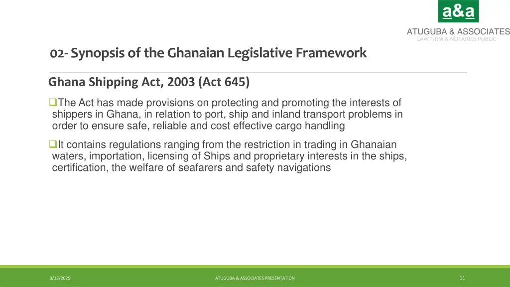 02 synopsis of the ghanaian legislative framework 2