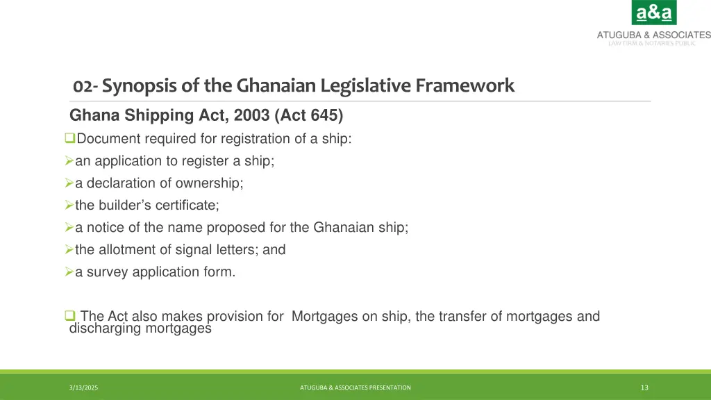 02 synopsis of the ghanaian legislative framework 4