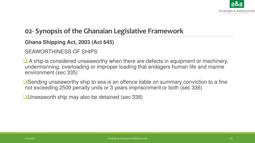 02 synopsis of the ghanaian legislative framework 6