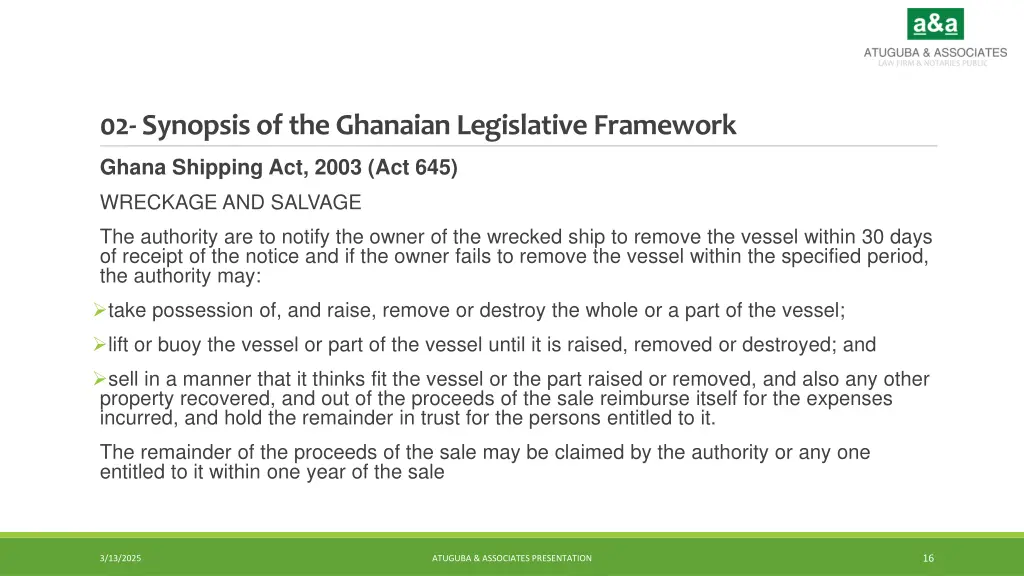02 synopsis of the ghanaian legislative framework 7