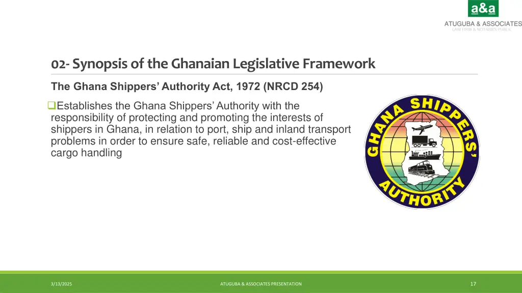 02 synopsis of the ghanaian legislative framework 8