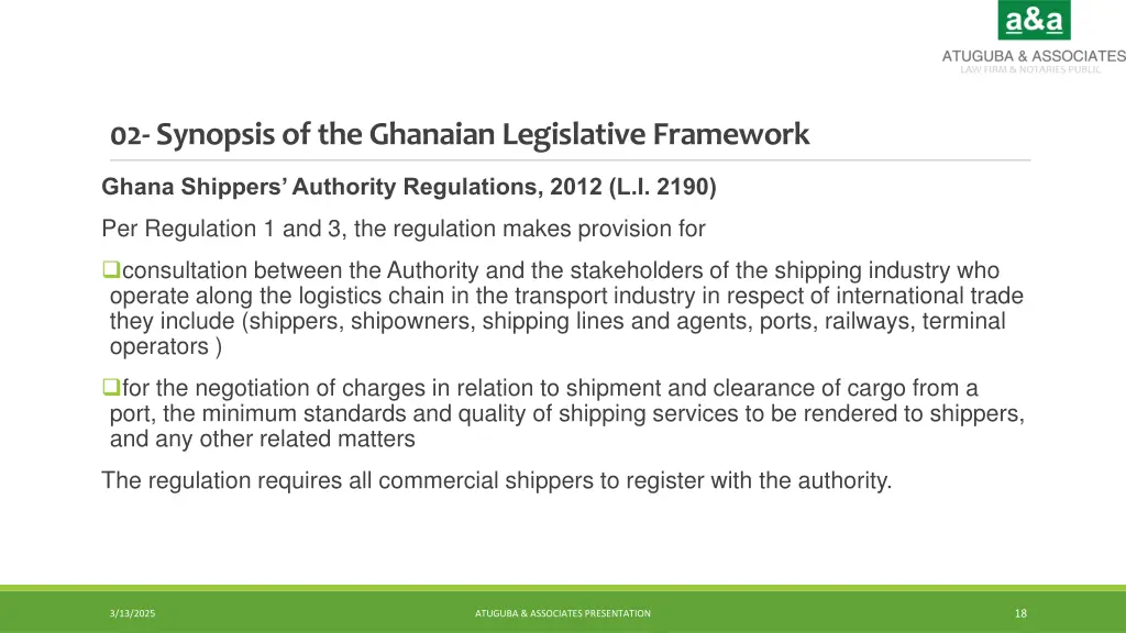 02 synopsis of the ghanaian legislative framework 9