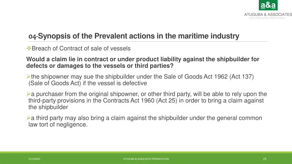 04 synopsis of the prevalent actions