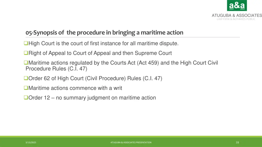 05 synopsis of the procedure in bringing