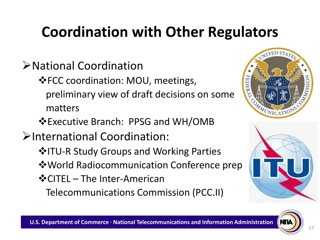 coordination with other regulators