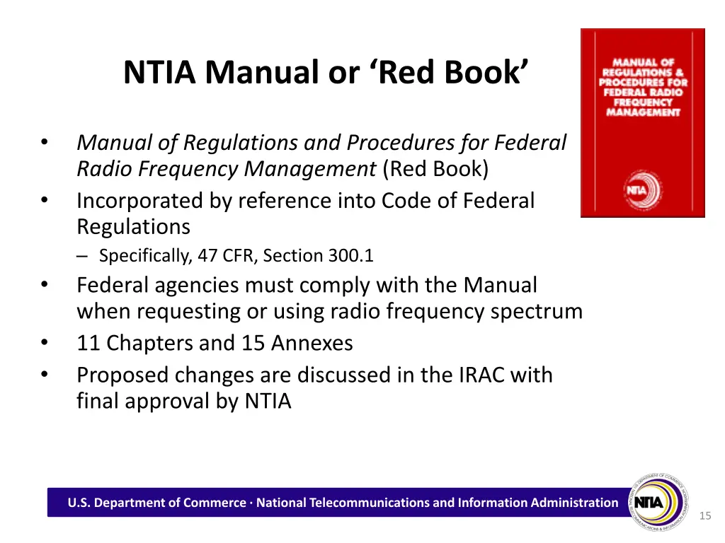 ntia manual or red book