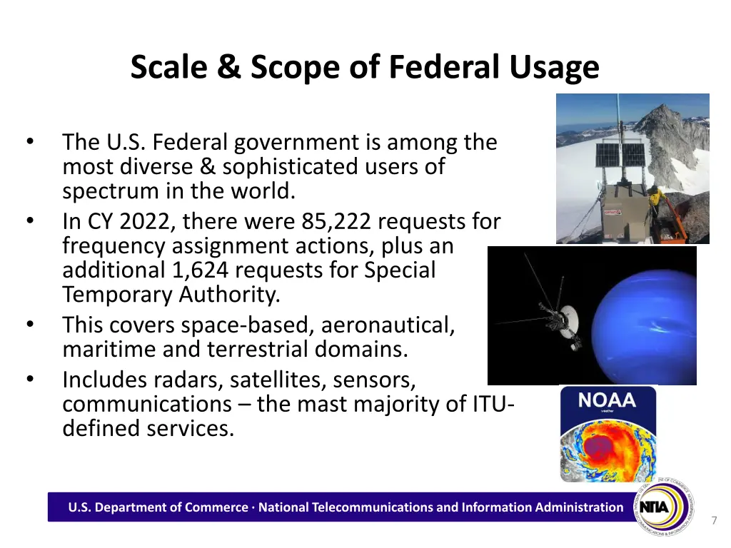 scale scope of federal usage
