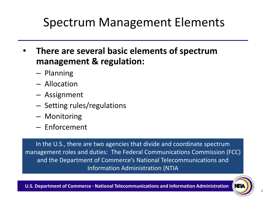 spectrum management elements