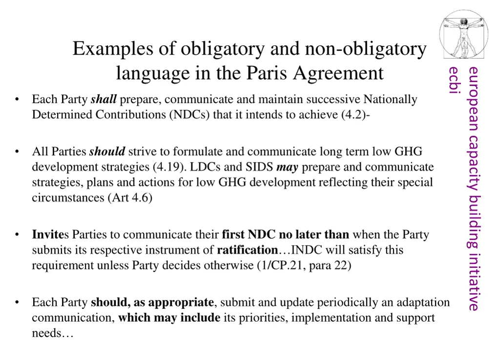 examples of obligatory and non obligatory