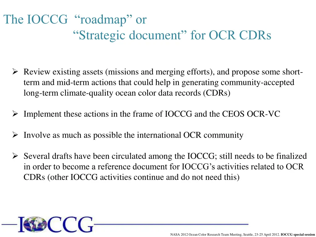 the ioccg roadmap or strategic document