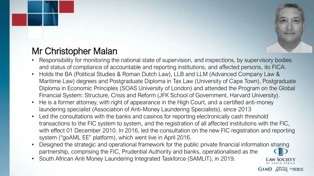 mr mr christopher malan christopher malan