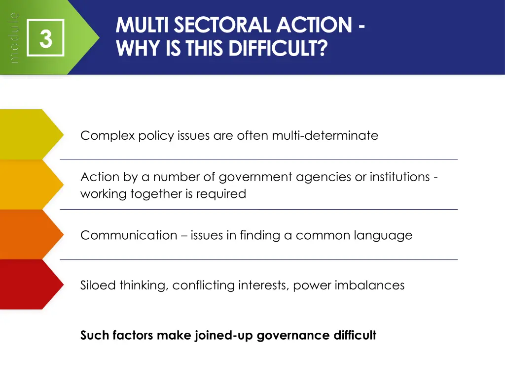 multi sectoral action why is this difficult